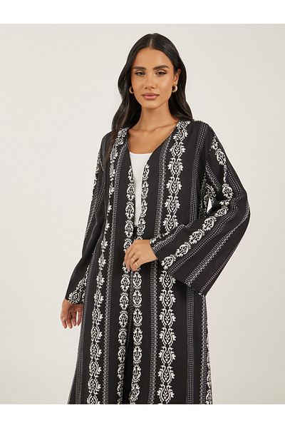 Styli All Over Printed Regular Fit Maxi Kimono
