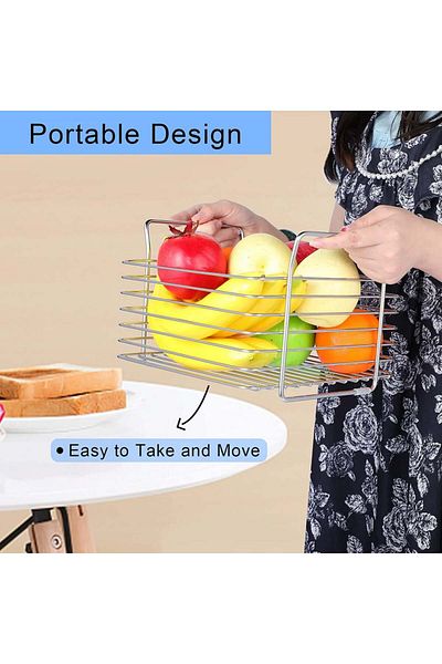 Joy Aid fruit basket, stainless steel, silver, 24.5 x 23 x 17 cm