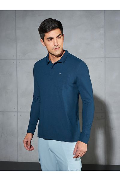 Technosport By Styli Solid Polo T-Shirt with Pocket Detail