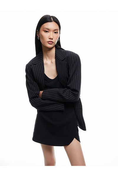 Koton Asymmetrical Cut Double Breasted Mini Shorts Skirt