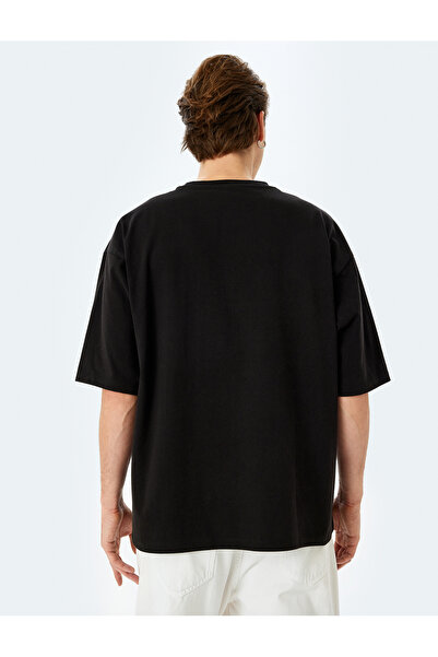 Koton Βαμβακερό μπλουζάκι με κοντό μανίκι με κεντημένο σλόγκαν