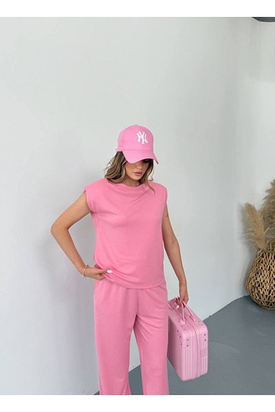İLKCET MODA مجموعة ملابس علوية وسفلية مبطنة من القماش المشروط