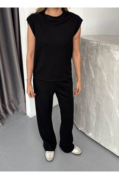 İLKCET MODA مجموعة ملابس علوية وسفلية مبطنة من القماش المشروط