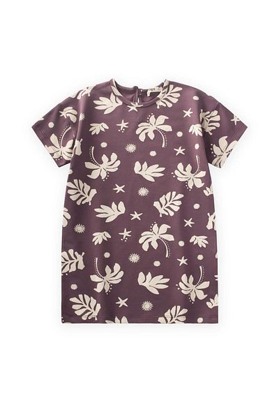 Cigit Tunic T-Shirt 4-12 Years Plum