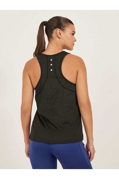 Styli Black Solid Activewear Tank Top