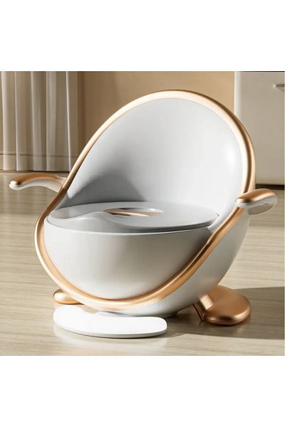 ABYZ Children Potty Light Sensors Anti-Slip Ergonomic Removable Bowl Adjustable Handles Soft Seat Silver