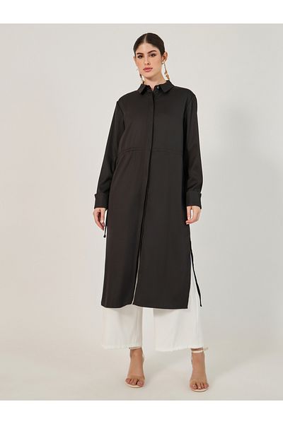 Styli Regular Fit Midi Kimono with Tie-Up Detail
