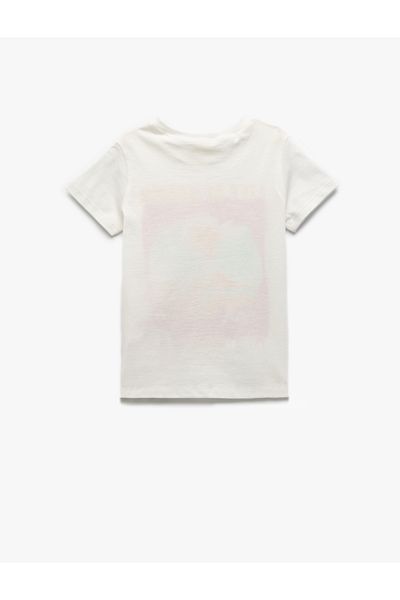 Koton Printed Crew Neck Short Sleeve Cotton T-Shirt