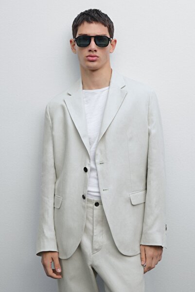 Massimo Dutti %100 keten klasik blazer