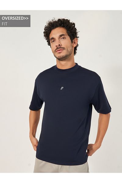 Styli Oversized Crew Neck Soft Knit Athleisure T-Shirt