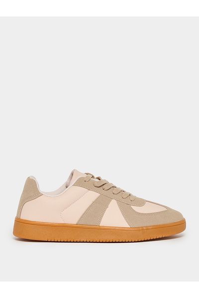 Styli Retro Sole Color Block Lace Up Sneakers