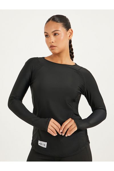 Styli Gymspire Edition - Label Mesh Insert Long Sleeve Top