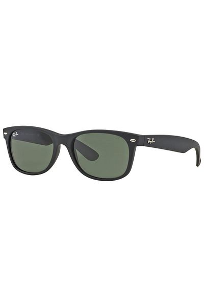 Ray-Ban Ray-Ban New Wayfarer RB2132 622 – Ochelari de soare, Negru Mat, Lentile Verde G-15, Mărime 55