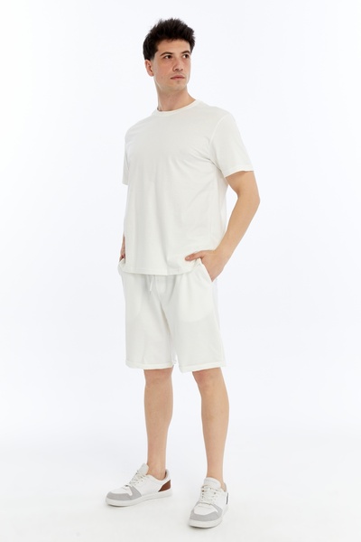 KRAVEN Men's 2-Piece T-Shirt & Double Leg Shorts Set, Combed Cotton, Lycra Fabric Regular Fit