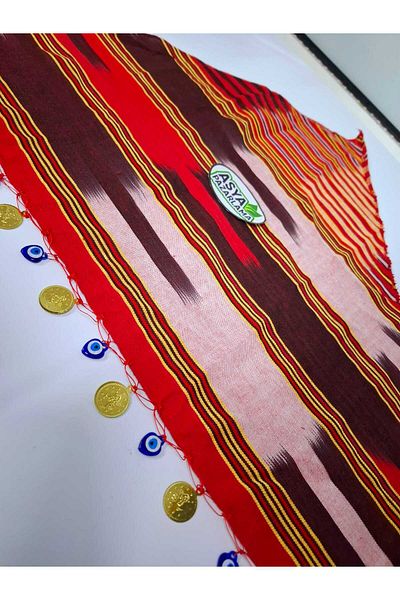 ASYA PAZARLAMA 5 Pieces of Black Sea Lira and Evil Eye Beaded Keşan, Scarf, Shawl, Scarf, Hair Band, Triangle Bandana, Pus