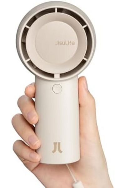 JISULIFE Handheld Turbo Fan [16H Max Cooling Time] Mini Portable, 4000mAh USB Rechargeable