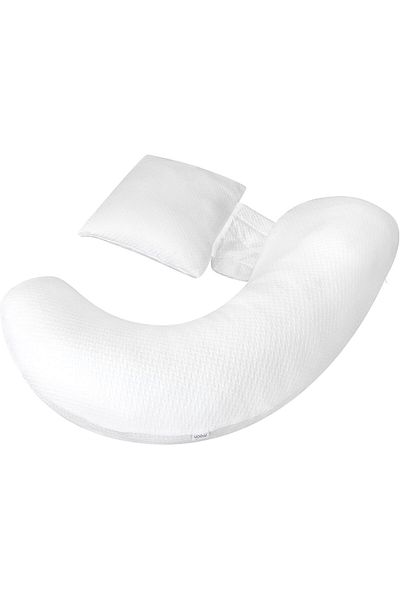 Moon Organic Multi-Position pillow- White, organic fabric Pregnancy Pillow