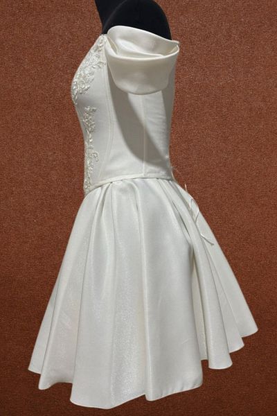 Uretti - Talia 8659 2584 Handmade Bustier and Skirt 2-Piece Set Sparkle Satin Wedding Dress - 38 / 40