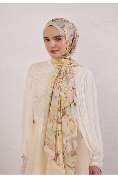 Fresh Pure Flora Pattern Ramie Shalw Butter