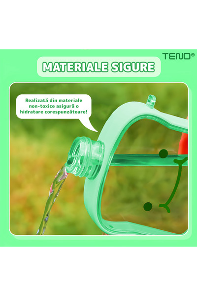 Teno Μπουκάλι νερού Teno® Kids, σε σχήμα τοστ, χωρίς BPA, 380 ml, πράσινο