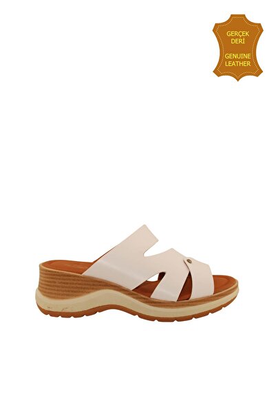 venüs ayakkabı Venus 2409904Y Papuci anatomici pentru femei din piele naturală ALB Ç