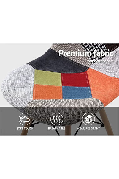 Taimi 3-Piece Dining Set Compact Mid-Century Modern Table, 80x80x72cm With 2-Upholstered Chair Multicolor