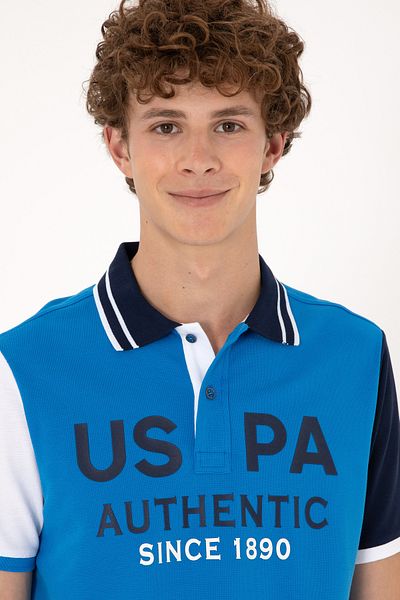 U.S. Polo Assn. Ανδρικό μπλουζάκι με κανονική εφαρμογή Polo Collar Cobalt Blue 50299803-VR077
