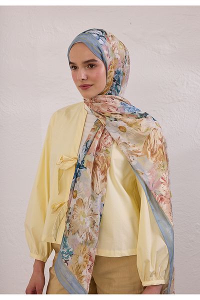 Fresh Jasmine Joy Pattern Rami Shal Blue