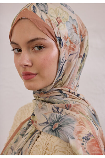 Fresh VINTAGE GARDEN DESEN RAMİ ŞAL SOMON