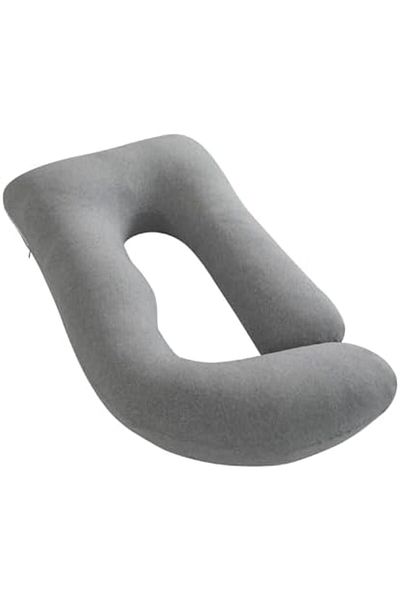 Moon Organic U Shaped Contour Maternity Pillow-Light Grey