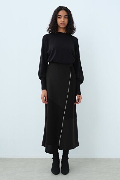 Nihan Fermuar Detaylı Kalem Etek Siyah