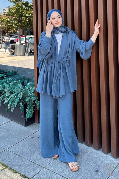 Ovn. Shoulder Gathered Suit - Indigo