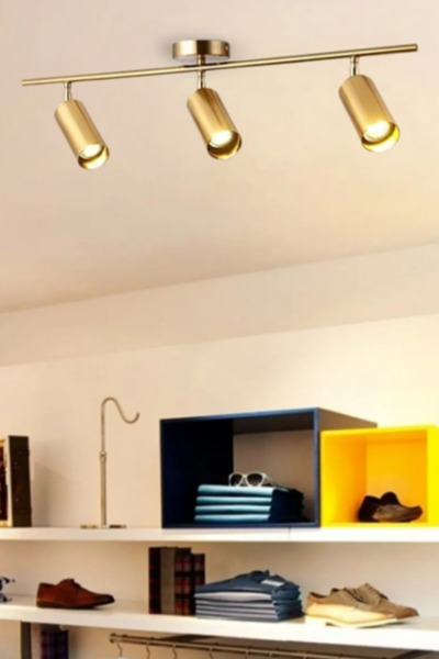 Fer Avize Spoti Modern Tasarım Eskitme Renk (GÜN-IŞIĞI) Spot Ledli Sıralı Caf...