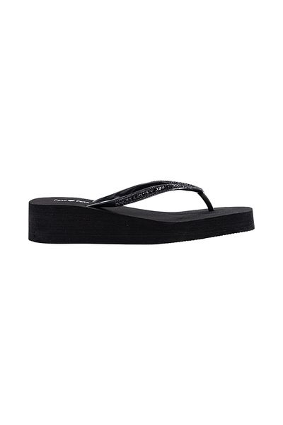 BATA Embellished Platform Wedge Flip Flops