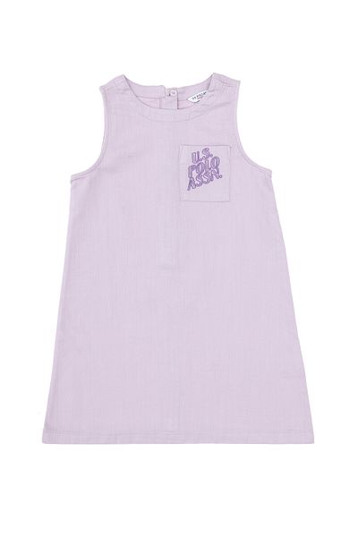 U.S. Polo Assn. Girls Lilac Crew Neck A-Form Woven Dress 50299309-Vr034