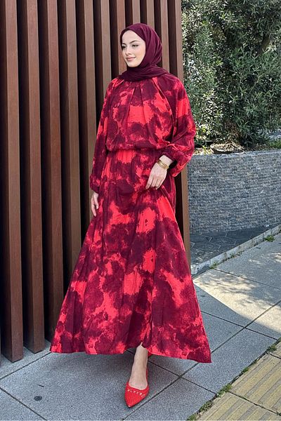 Ovn. Σετ με μοτίβο Tie-Dye - Claret Red