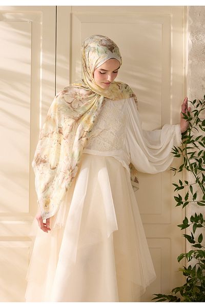 Fresh Pure Flora Pattern Ramie Shalw Butter