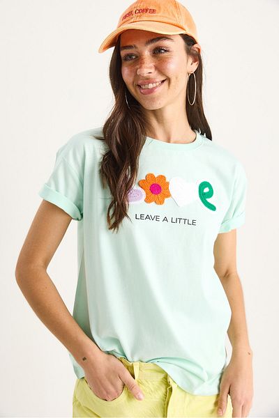 Bianco Lucci Women's Love Accessory Regular Fit Cotton T-Shirt 60602070