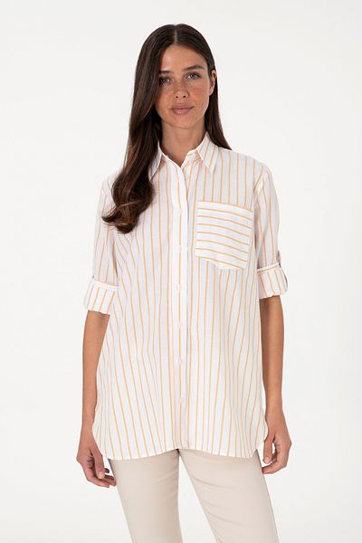 U.S. Polo Assn. Women's Yellow Striped Long Sleeve Tunic Shirt 50306471-Vr094