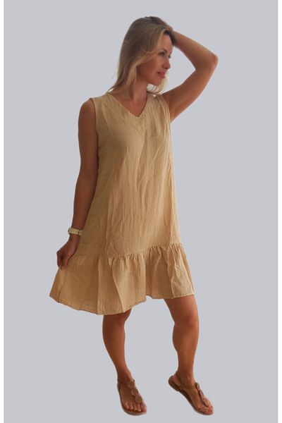 bomull textıle Sleeveless Muslin Dress
