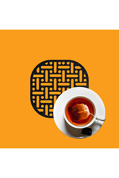 Grand Fine Art Felt Coasters Set of 4 Round Black 10 cm