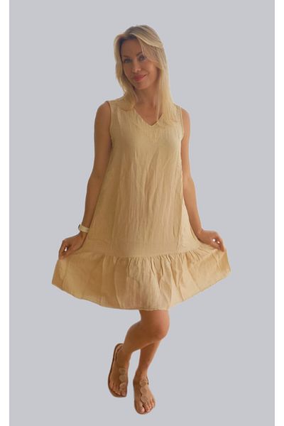 bomull textıle Sleeveless Muslin Dress