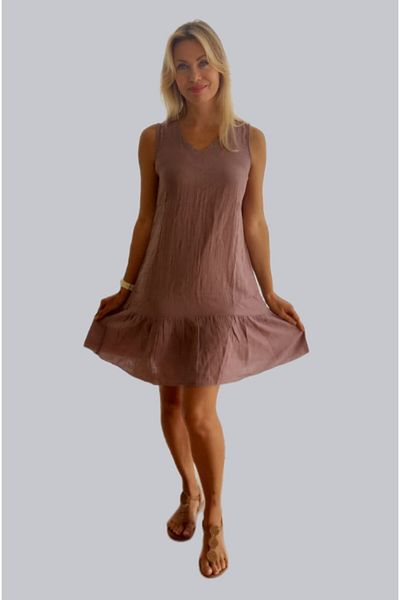 bomull textıle Sleeveless Muslin Dress