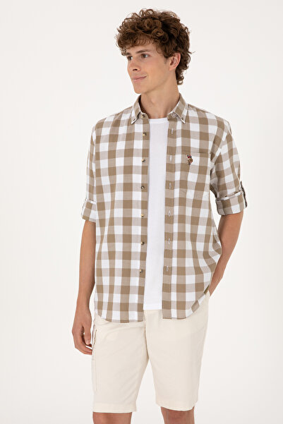 U.S. Polo Assn. Men's Mink Long Sleeve Shirt 50299603-Vr052