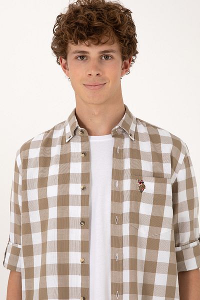 U.S. Polo Assn. قميص مينك بأكمام طويلة للرجال 50299603-VR052