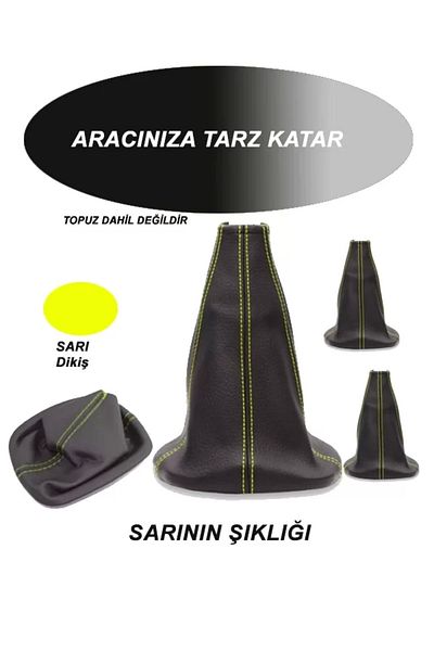 Emper Volkswagen Passat B7 Variant Compatible Vehicle, Car, Auto Gear Shift Gaiter Yellow Stitch