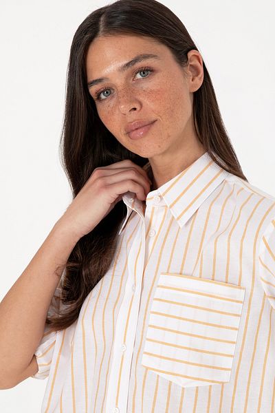 U.S. Polo Assn. Women's Yellow Striped Long Sleeve Tunic Shirt 50306471-Vr094