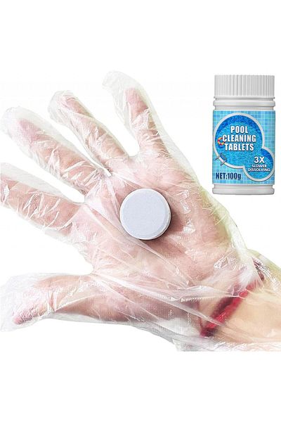 Gnaumore Tablete efervescente de clor pentru curățarea piscinei, albe, 100 g
