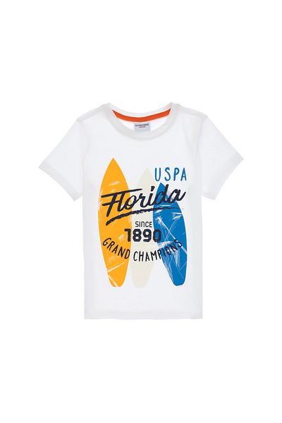 U.S. Polo Assn. Boy's White Crew Neck T-Shirt 50307199-Vr013