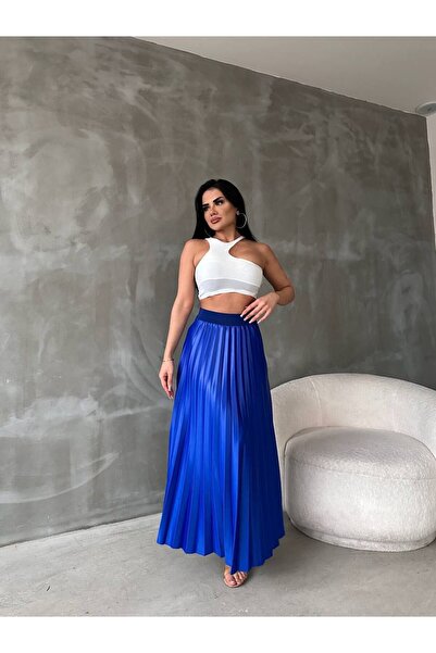 TEKSTİLCİ Жіноча спідниця з плісированою атласною спідницею